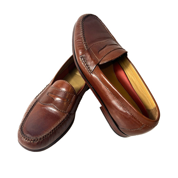 Cole Haan Grand.Os Pinch Hand Sewn Brown Leather Penny Loafer Shoe Mens Sz 10.5M - Picture 2 of 12